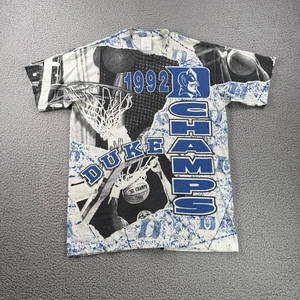 Vintage Duke Champs Basketball T Shirt ADULT L All Over Print Single Stitch 1992 - Picture 1 of 13