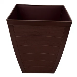 Fioriera alta marrone effetto finto legno 45 cm vaso piante giardino esterno capacità 26L - Foto 1 di 6