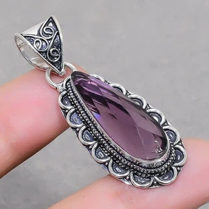 Afrikanischer Amethyst Edelstein handgefertigter antiker Schmuck Vintage Anhä... - Bild 1 von 7