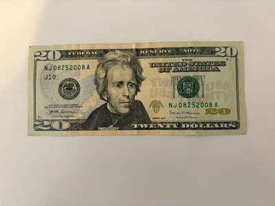 $20 TRUE Birthday Wedding Note August 25, 2008 NJ 08252008 A Fancy Serial Number - Image 1 of 3