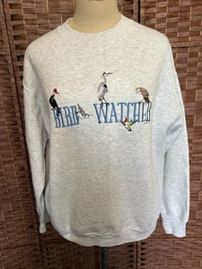 Felpa pullover media vintage ricamata Bird Watcher - Foto 1 di 9