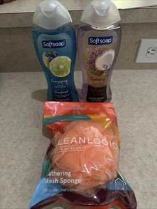 Two Softsoap Body Wash with Bath Sponge – 20 oz - Picture 1 of 8