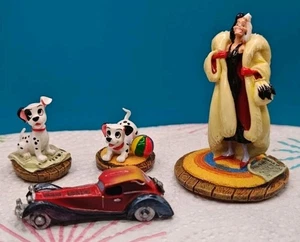 DISNEY Tiny Kingdom 101 Dalmatians Lot of 4 Cruella, Car, Lucky, Patch, No Box - Foto 1 di 21