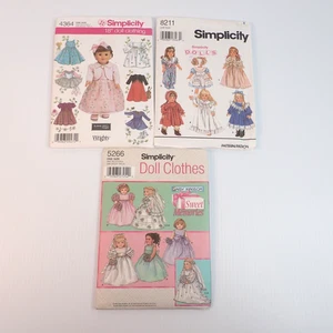 Simplicity 18" Doll Clothes Sewing Pattern Lot of 3 Uncut 8211 5266 4364 - Picture 1 of 4