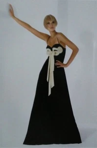Maxi abito Wolford fiocco viscosa seta taglia S coppa B nero magnolia nuovo con etichetta - Foto 1 di 8