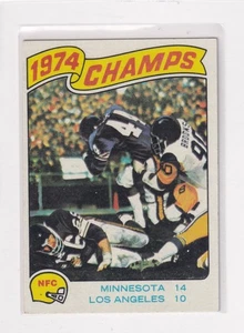 Bonita tarjeta 1975 Topps NFC Champs # 527 Minnesota Vikings - Imagen 1 de 2