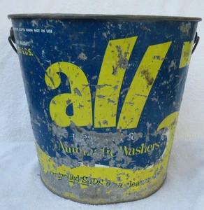 Vintage 25 lbs ALL Laundry Deter Galvanized Metal Pail Bucket - Picture 1 of 18