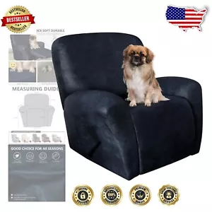Elegant Stretch Fit Recliner Covers - Heavy Duty Navy Protection for Pets - Picture 1 of 9