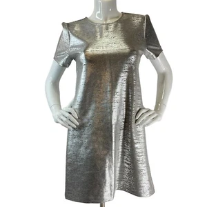 Wayf Dress Womens Size Small Silver Party Cocktail Stretch Comfort A-Line Mini - Picture 1 of 7