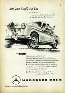 MERCEDES BENZ -- Typ 180 -- Mit jeder Straße auf Du -- Werbung von 1955 -- - Bild 1 von 1