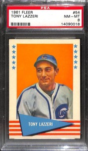 1961 FLEER #54 TONY LAZZERI PSA 8 14090018