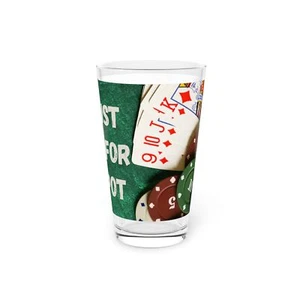 Pint Glas, 16oz - "I'm Just Here for the Pot" Poker-Themen-Design mit Chip Pot - Bild 1 von 5