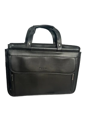 Bolso clásico Solo de cuero negro para portátil - no incluye correa para el hombro - pequeño desgarro Foto 1 de 4