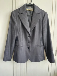 Vintage 90s ABS Allen Schwartz SPECIAL Classic Pin Stripe Blazer Jacket M NEW - Picture 1 of 15