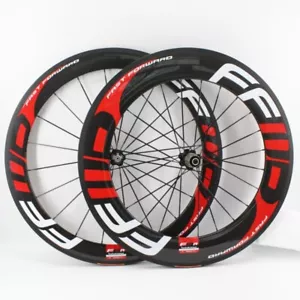 700C Front 60mm Rear 88mm Road Bike Carbon Wheelset Tubular Clincher Tubeless - Picture 1 of 17