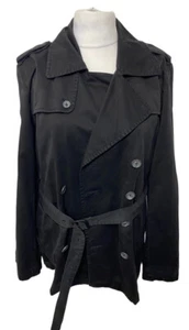 SCOTCH & SODA Amsterdam Couture L 50 UK 12-14 Black Belted Coat /Jacket Woman's - Picture 1 of 12