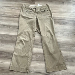 Liz Claiborne Y2K Khaki Straight Leg Pants Casual Women Size 10P - Picture 1 of 6