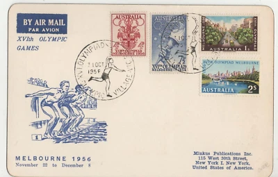 Stamps Australia, FDC Olympic Games Melbourne 1956 - Image 1 of 2