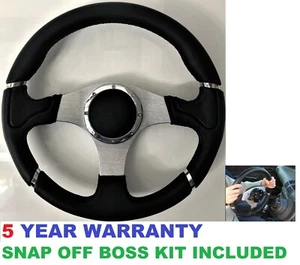 SPORTS 350MM STEERING WHEEL AND SNAP OFF BOSS KIT 48 SPLINE LAND ROVER DEFENDER/ - Picture 1 of 4