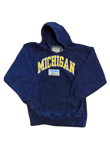 VINTAGE 90'S UNIVERSITY OF MICHIGAN STEVE AND BARRYS GRAPHIC HOODIE MENS MEDIUM - Picture 1 of 6