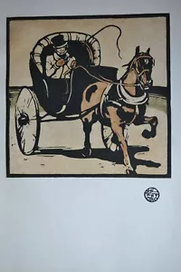 THE CABRIOLET WILLIAM NICHOLSON ORIGINAL WOODCUT STUDIO 1898 - Picture 1 of 2