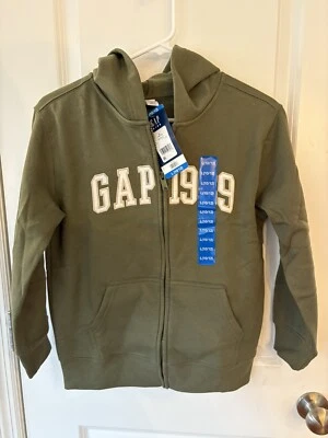 Sudadera con capucha verde con cremallera Gap Boys L Foto 1 de 3