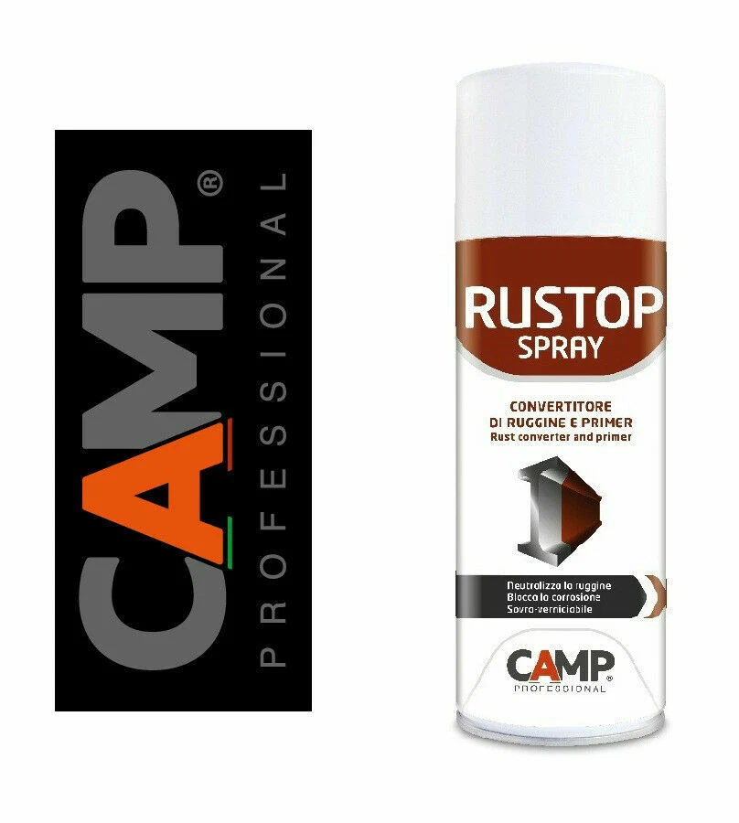 CONVERTITORE DI RUGGINE CAMP RUSTOP PRIMER BLOCCA LA CORROSIONE SPRAY 400ml - Immagine 1 di 1
