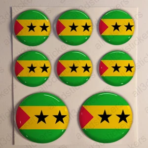Stickers Sao Tome and Principe Gel Domed Resin 3D Flags Vinyl Sticker Decals Car - Picture 1 of 1