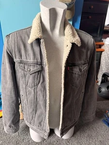 Orig. Levis Trucker Jacke - Fellkragen -grau - Sherpa Fell - Grösse M ** - Bild 1 von 7
