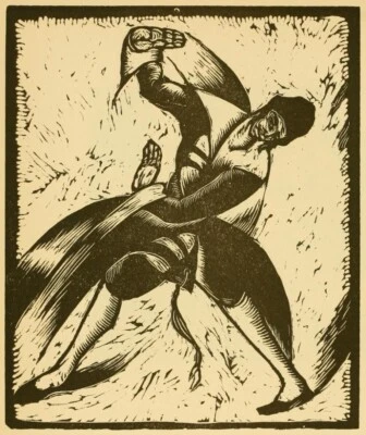 Impresión artística jasídica - Todros Geller 1927 grabado en madera expresionista judío Foto 1 de 2