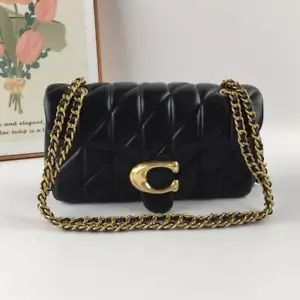 COACH Tabby 26 Gesteppt Schultertasche Leder Schwarz CP150 Outlet - Bild 1 von 10