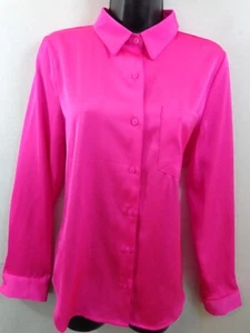 Skies Are Blue Blouse Women's S Hot Pink Long Sleeve Button Down New With Tags - Picture 1 of 15