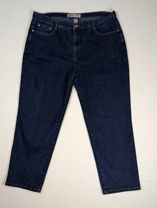 Jeans donna COS 20W lavaggio scuro bling ricamato gamba dritta vita media - Foto 1 di 7