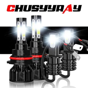 For Ford Mustang 1988-1993 6500K LED Headlight High Low + Fog Lights Bulbs 4pc - Picture 1 of 15