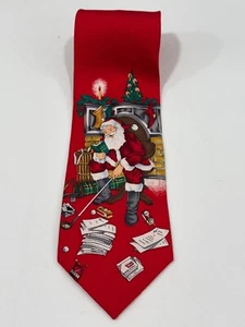 Men's Christmas Holiday Tie Santa Seasonal Style by MMG All Silk - Picture 1 of 4