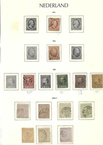Netherlands: 1852; to 1869, 14 stamps differents, used, average, +360$, EBNA-H1 - Picture 1 of 2