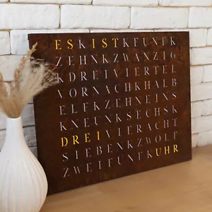 Bausatz WordClock Eisen Rost - Bau dir deine Wortuhr - LED Wanduhr zum basteln - Bild 1 von 10
