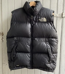 The North Face Nuptse 700 Filled Black Down Puffer Jacket Vest Size Women Medium - Picture 1 of 7