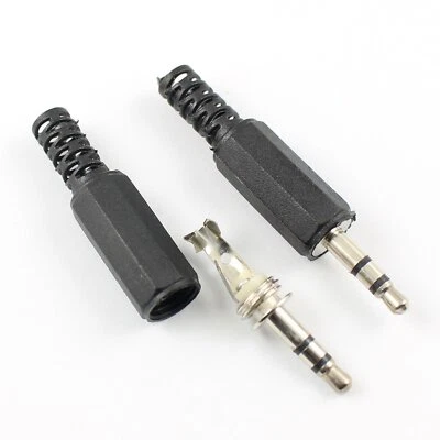 5Pcs 3.5mm 1/8 Audio Male Soldering Repair Stereo Earphones Jack Plug Connector - Image 1 of 4