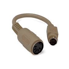 6in Keyboard Adapter AT to PS2 DIN 5 Female to Mini Din 6 Pin Male Cable - Beige