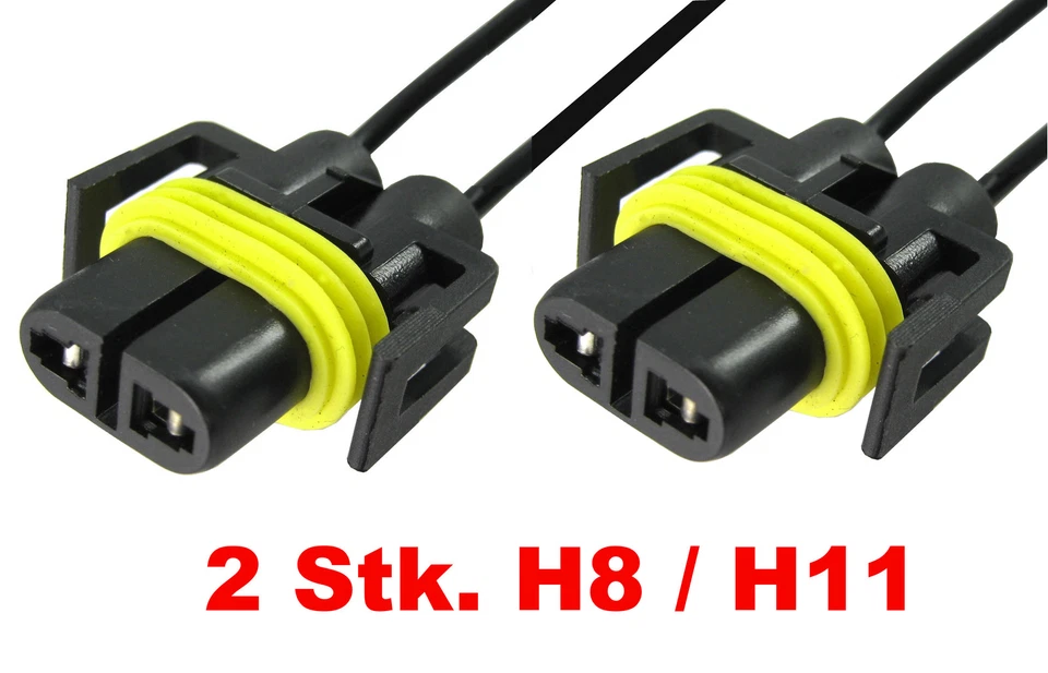H11 / H8 Stecker Anschluss Fassung Sockel Lampensockel mit Kabel Auto KFZ plug - Image 1 of 1