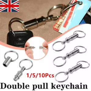 1-10X Detachable Keychain Quick Release Key Holder Chain Pull Apart Key Keyring - Picture 1 of 23