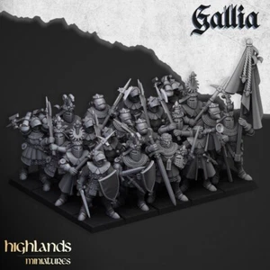 x10 Knights Of Gallia On Foot - Highlands Miniatures Gallia Army