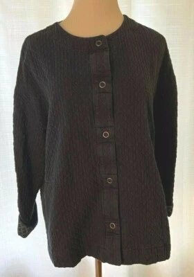 Nueva Chaqueta Pure J. Jill Azul Índigo Lavado Frontal a Presión Talla Pequeña Grande Puño Abatible Foto 1 de 4