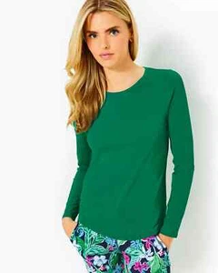 ¡OFERTA! Nueva Camisa LILLY PULITZER WESTLEY Lujo Hoja de Violín Verde Grande Nueva con Etiquetas - Imagen 1 de 2
