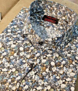 NWT Jared Lang Men's Size 3XL Long Sleeve Button Down Shirt Abstract Mosaic Arts - Picture 1 of 14