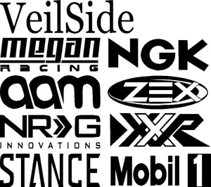 FAST AND FURIOUS SPONSOR LOGOS VINYL DECAL SIDE HOOD CAR TRUCK - Picture 1 of 1