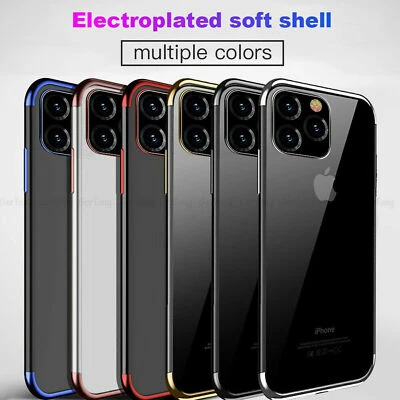 Anti-urto Custodia Silicone Per IPHONE 12 Pro TPU Morbido Plating Paraurti Cover - Immagine 1 di 4