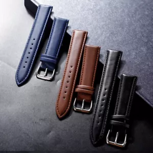 Watch Band Watchbands Genuine Leather 12/14/16/18/19/20/21/22/24mm Watch Access - Picture 1 of 19