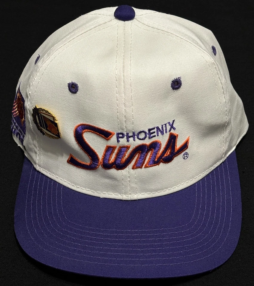 Vintage 90s Sports Specialties Phoenix Suns Script White Snapback Hat Cap NBA - Image 1 of 4